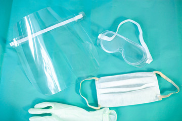 medical goggles, mask and face shield for pandemic - Powered by Adobe