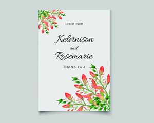 Floral wedding invitation card