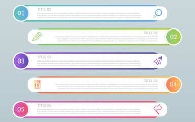 Timeline infographics design vector and marketing icons can be used for workflow layout, diagram, annual report, web design. Business concept with 5 options, steps or processes