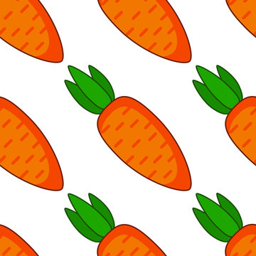 Vector pattern of carrots. Vegetables vector background.