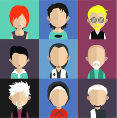 Collection of avatars  ( Man and woman Characters )