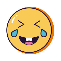 slang happy emoji line and fill style