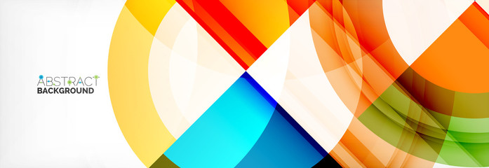 Obraz premium Round shapes, triangles and circles. Modern abstract background