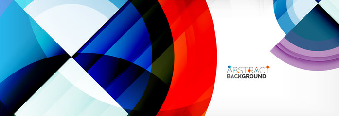 Obraz premium Round shapes, triangles and circles. Modern abstract background