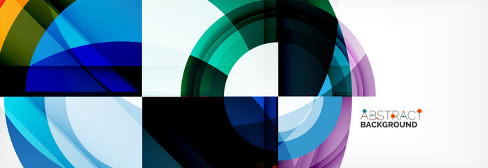 Round shapes, triangles and circles. Modern abstract background