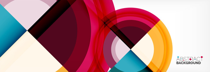 Obraz premium Round shapes, triangles and circles. Modern abstract background