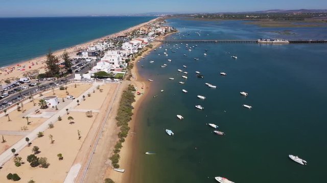 aerial view of Faro beach - Portugal
