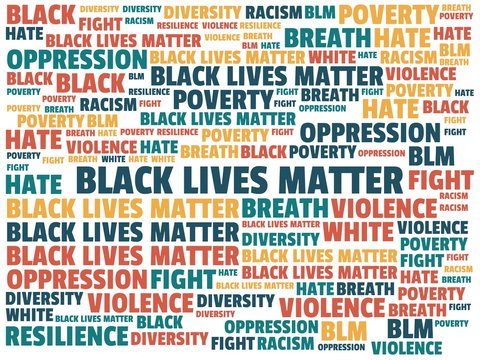 Black Lives Matter - BLACK LIVES MATTER - Image, Illustration with words related to the topic BLACK LIVES MATTER