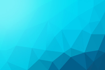 Abstract blue cyan low poly background. Futuristic polygonal backdrop