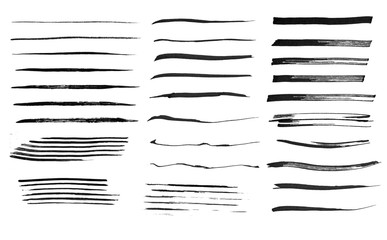 Set of ink line strokes in monochrome style. - 372769103