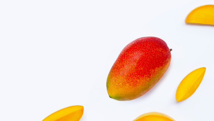 Tropical fruit, Mango  on white background.