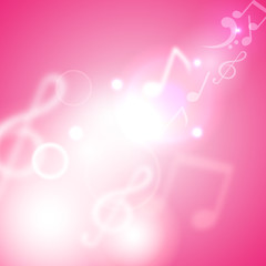 Abstract background with blurred notes; vector music concept