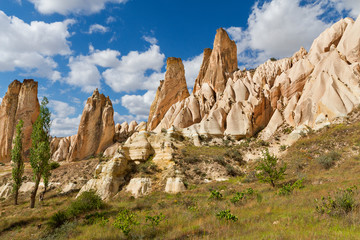 Fototapeta premium Volcanic rock formations known as Fairy Chimneys in Cappadocia, Turkey