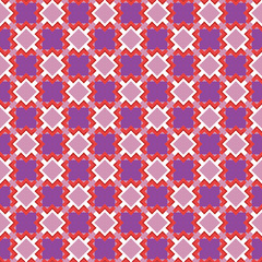 Vector seamless pattern texture background with geometric shapes, colored in purple, violet, red, white colors.