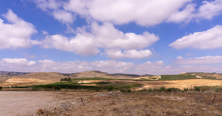 Fototapeta na wymiar Samaria Shiloh panoramic view in summer tourism