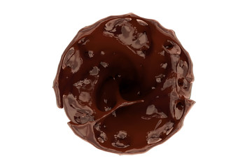 Chocolate splash. Isolated on a white background. 3d rendering. High resolution.