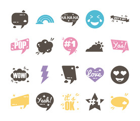 bundle of twenty slang set icons