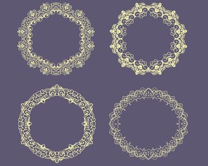 set of decorative ornamental frames