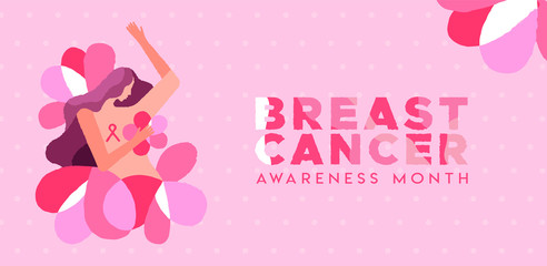 Breast Cancer awareness woman self exam banner