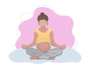 pregnant woman doing yoga