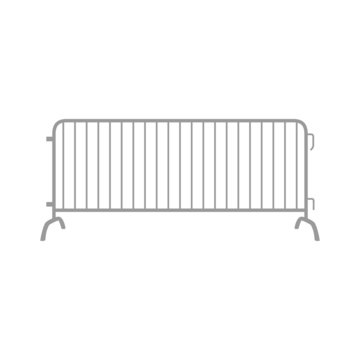 Metal Barrier Gate, Fence, Event Barricade, Protection, Division, Vector Icon Illustration Background