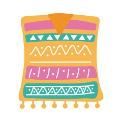 mexican culture poncho flat style icon