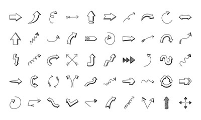 Fototapeta na wymiar bundle of fifty arrows set icons