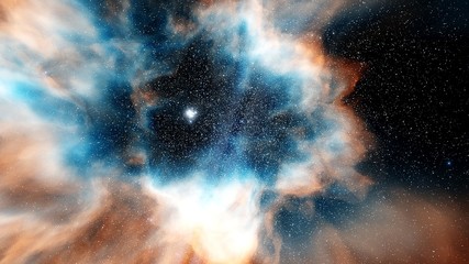 Nebula and galaxies, planets in space, science fiction wallpaper. Beauty of deep space. Billions of galaxies in the universe. Cosmic art background 3d render