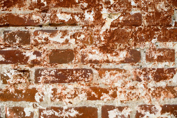 Old red brick wall texture background