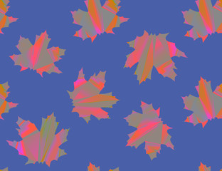 Autumn maple leaves seamless pattern background. Seamless pattern with autumn maple leaves. Trendy Colorful Fall Autumn leaves illustration. Fashion style vibrant background