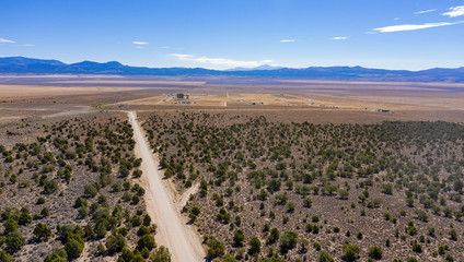 Obraz premium Aerial view of the beautiful Ward Charcoal Ovens State Historic Park