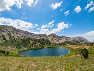 Morning view of the beautiful Favre Lake