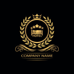 hotel logo template luxury royal vector company decorative emblem with crown