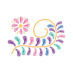 Fototapeta premium flowers and leafs flat style icon