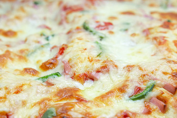 homemade pizza with sausage and cheese