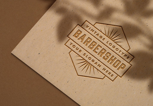 
Embossed Logo Mockup on Craft Paper