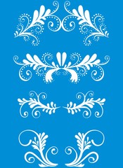 Fototapeta na wymiar blue and white floral background