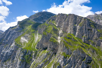 aerial view of the northern peak of pizzo intermersoli in the mountain area of gran sasso italy