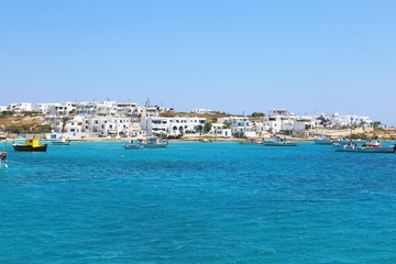 Fototapeta na wymiar view of Ano Koufonisi island Cyclades Greece - traditional white houses and Aegean sea