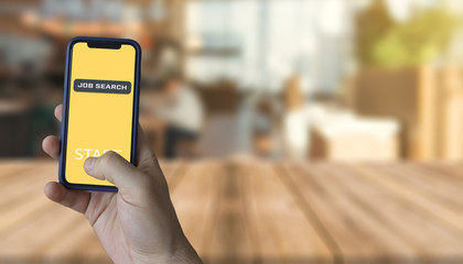 Job search on a mobile phone, through specialized applications.