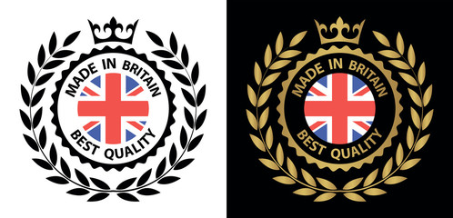 made in Great Britain vector stamp. bagge with Great Britain flag