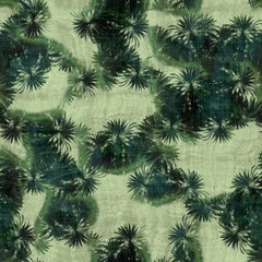 Green tropical palm tree leaves seamless pattern. High quality illustration. Vivid, detailed, and highly textured graphic design. Trendy jungle foliage for fabric or repeat surface design.