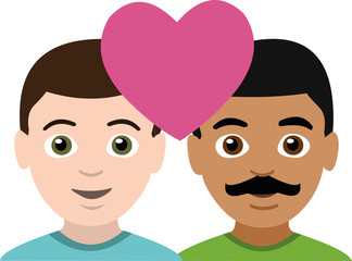 Vector illustration of two men in love