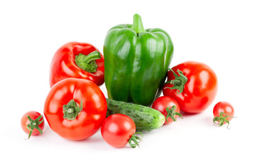 Vegetables on white background. Fresh food