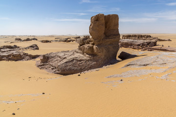 Fototapeta na wymiar Eroded Rock Formation, Erg Djourab, Sahara Desert, Chad