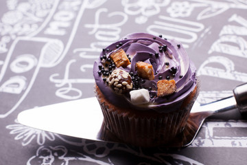 handmade marshmallow in the form of roses close-up.