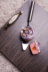 handmade marshmallow in the form of roses close-up.