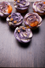 handmade marshmallow in the form of roses close-up.