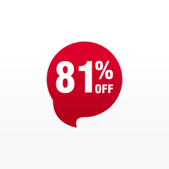 81 discount, Sales Vector badges for Labels, , Stickers, Banners, Tags, Web Stickers, New offer. Discount origami sign banner