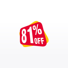 81 discount, Sales Vector badges for Labels, , Stickers, Banners, Tags, Web Stickers, New offer. Discount origami sign banner